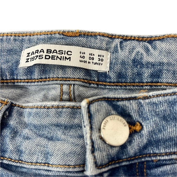 ZARA Women's Embroidered Flower Jewels Skinny Distressed Jeans Size 8 -Pre-Owned - Picture 5 of 10